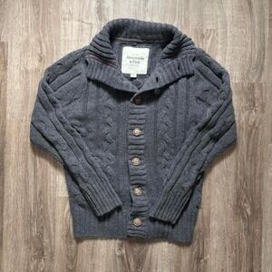 Y2K Abercrombie & Fitch Grey Sweater button up women's XL